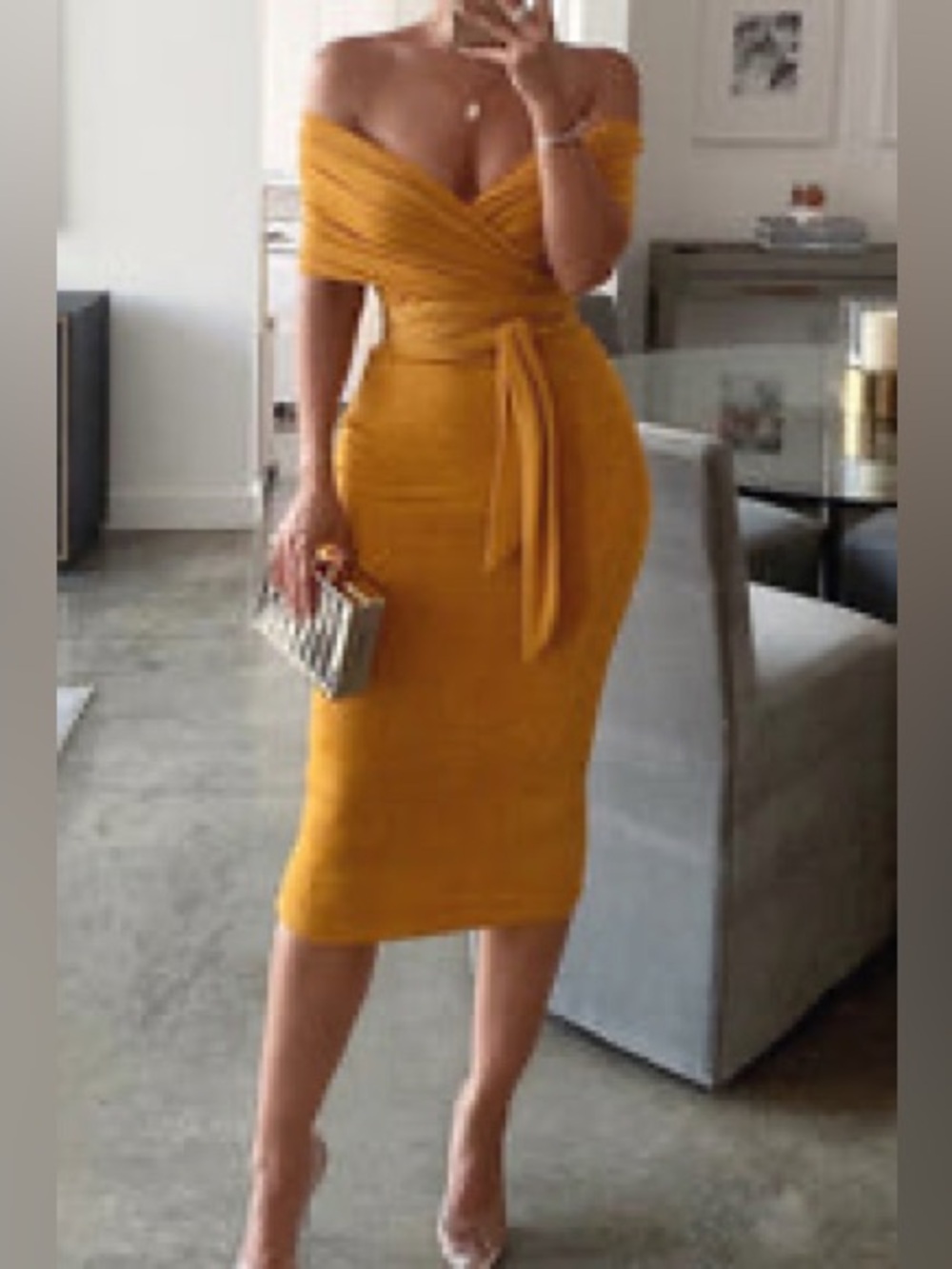 Mustard Elizabeth Multi Way Wrap Dress